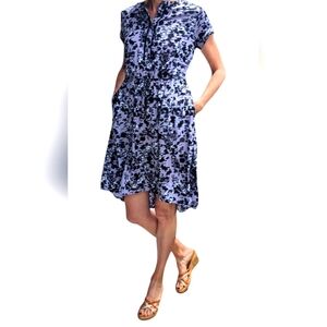 Simply Vera Wang dress, purple with black pattern, Size Small.